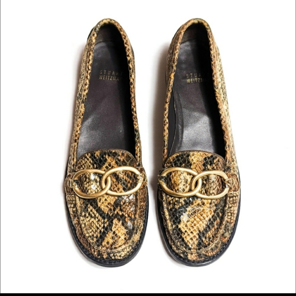 Stuart Weitzman Python Loafers, Euc, 8n - image 1